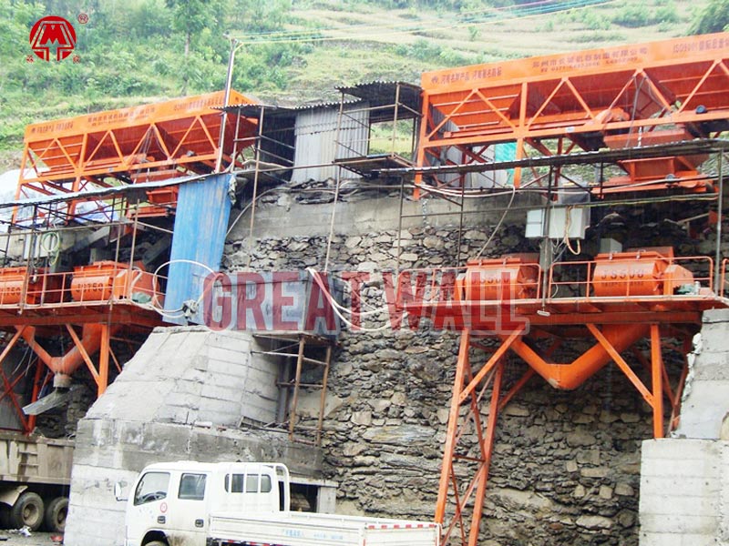 stationary concrete batching plant