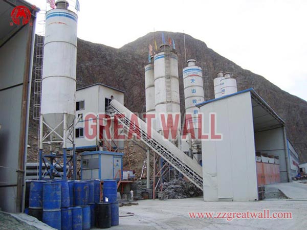 HZS60 Concrete Batching Plant Built in Sinkiang for China Highway Tunel Co.,Ltd.