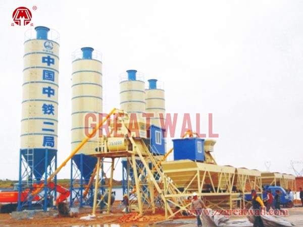 Double HZS50 Concrete Batching Plant Built for Yu-Shen Highway