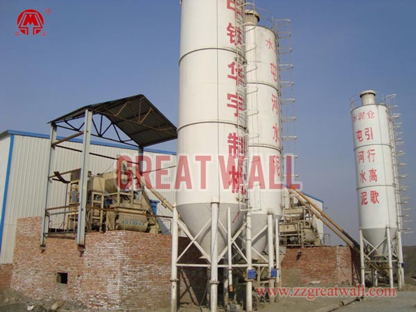 Double HZS75 Concrete Batching Plant Built in Kuitun, Sinkiang for China Railway Group